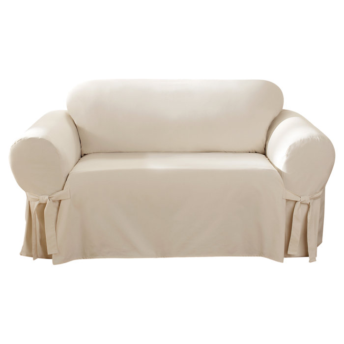 Sure Fit Cotton Duck Box Cushion Loveseat Slipcover & Reviews Wayfair
